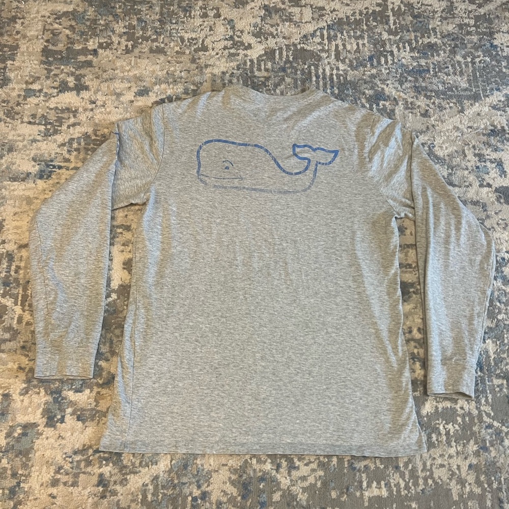 Vineyard Vines Long Sleeve T-Shirt Mens Sz Medium Gray Summer Boating Tee Shirt